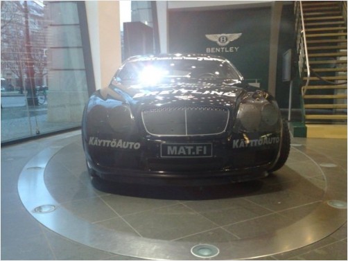 Breitling sponsored Bentley Continental GT Speed built for Ice Racing and for making ice speed records In the Bugatti/Bentley Dealer on Unter den Linden, Berlin