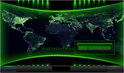 Geo Location. Digital screen .