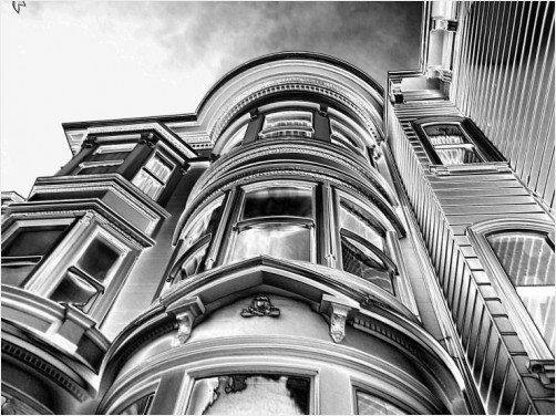 Black and White Tubular Building- Victorian Architecture