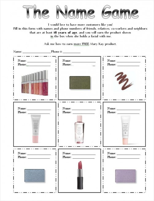 Mary Kay Name Game