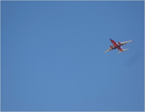 Airplane in Blue Sky, Tempe, Arizona